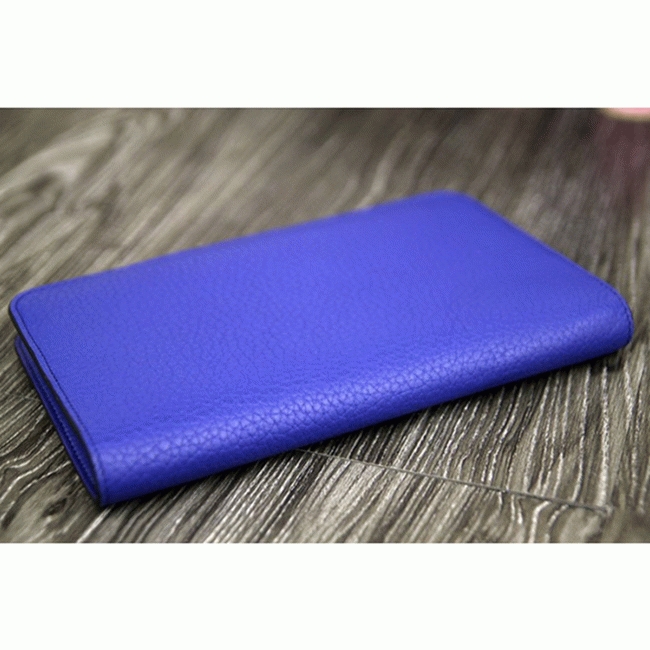 Electric blue designer replica H**me5 Dogon combine wallet