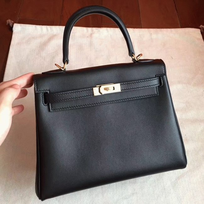 Black Swift Replica H**me5 Kelly 25cm Retourne Soft Bag