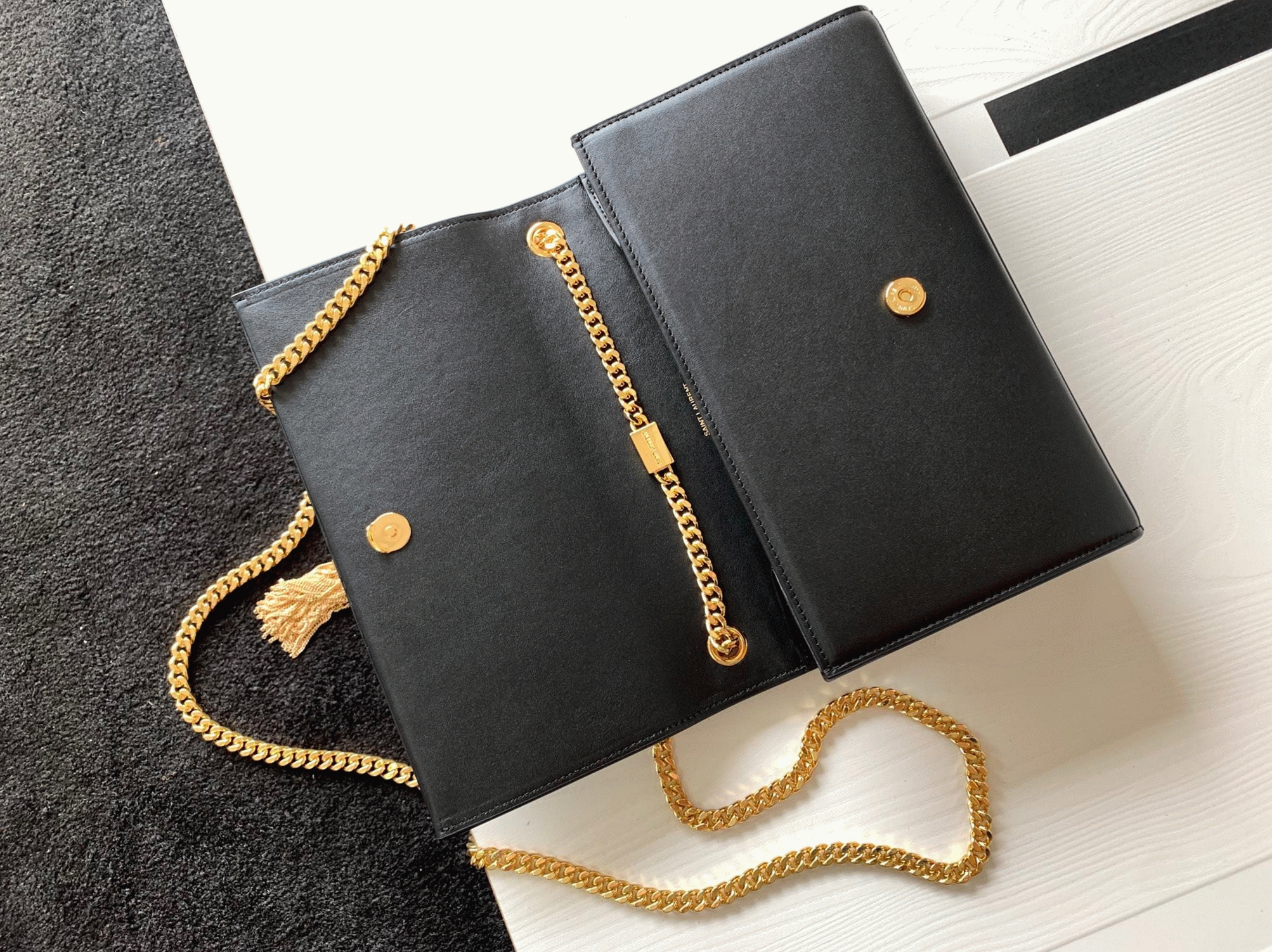 Fake Sa1nt Lau*nt Kate Small Chain Bag Black