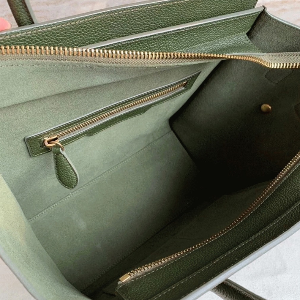 ce1i*e micro lU*gage tote bag knockoff in khaki green