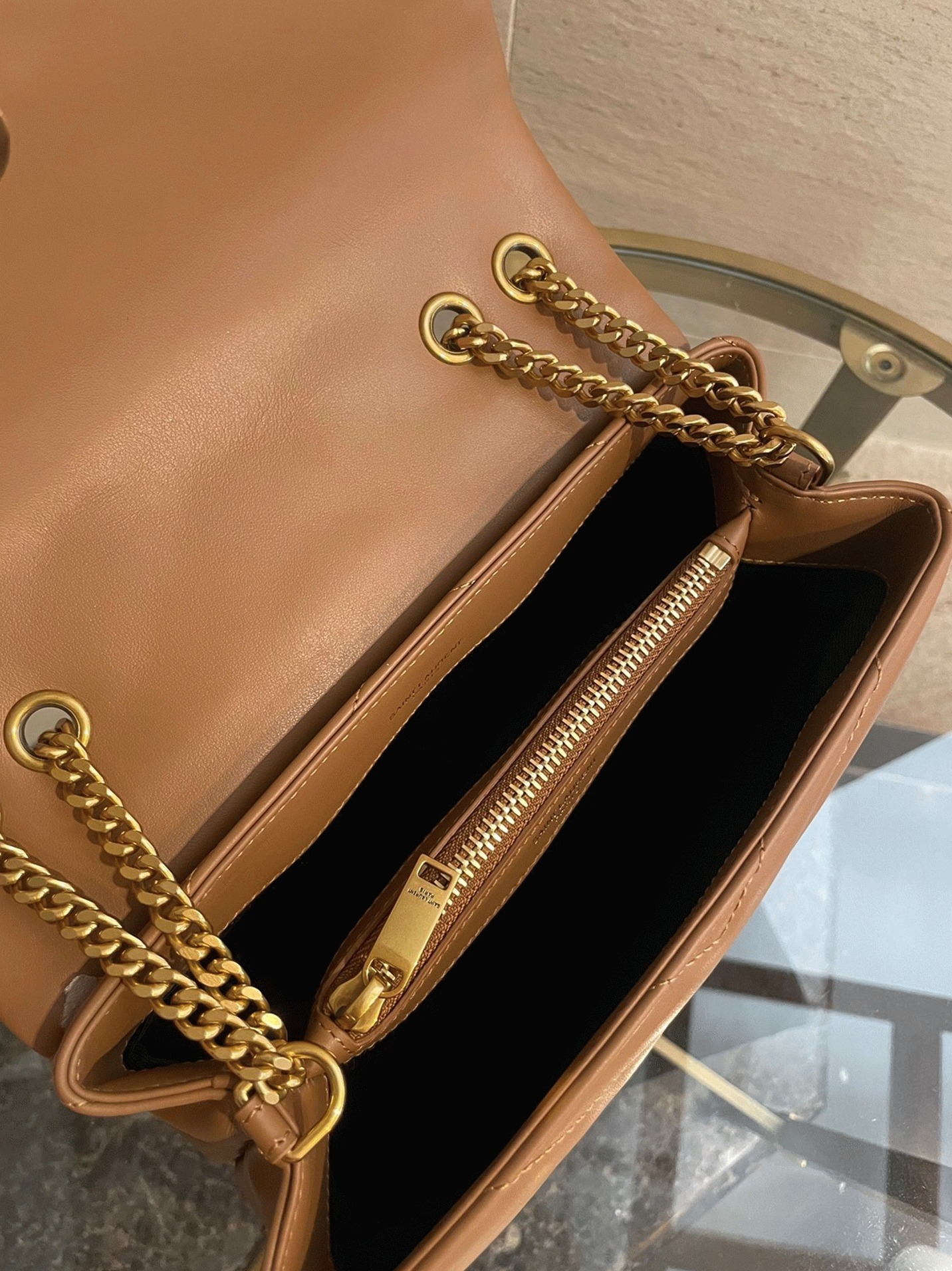 Replica Sa1nt Lau*nt LouLou Small Chain Bag Brown