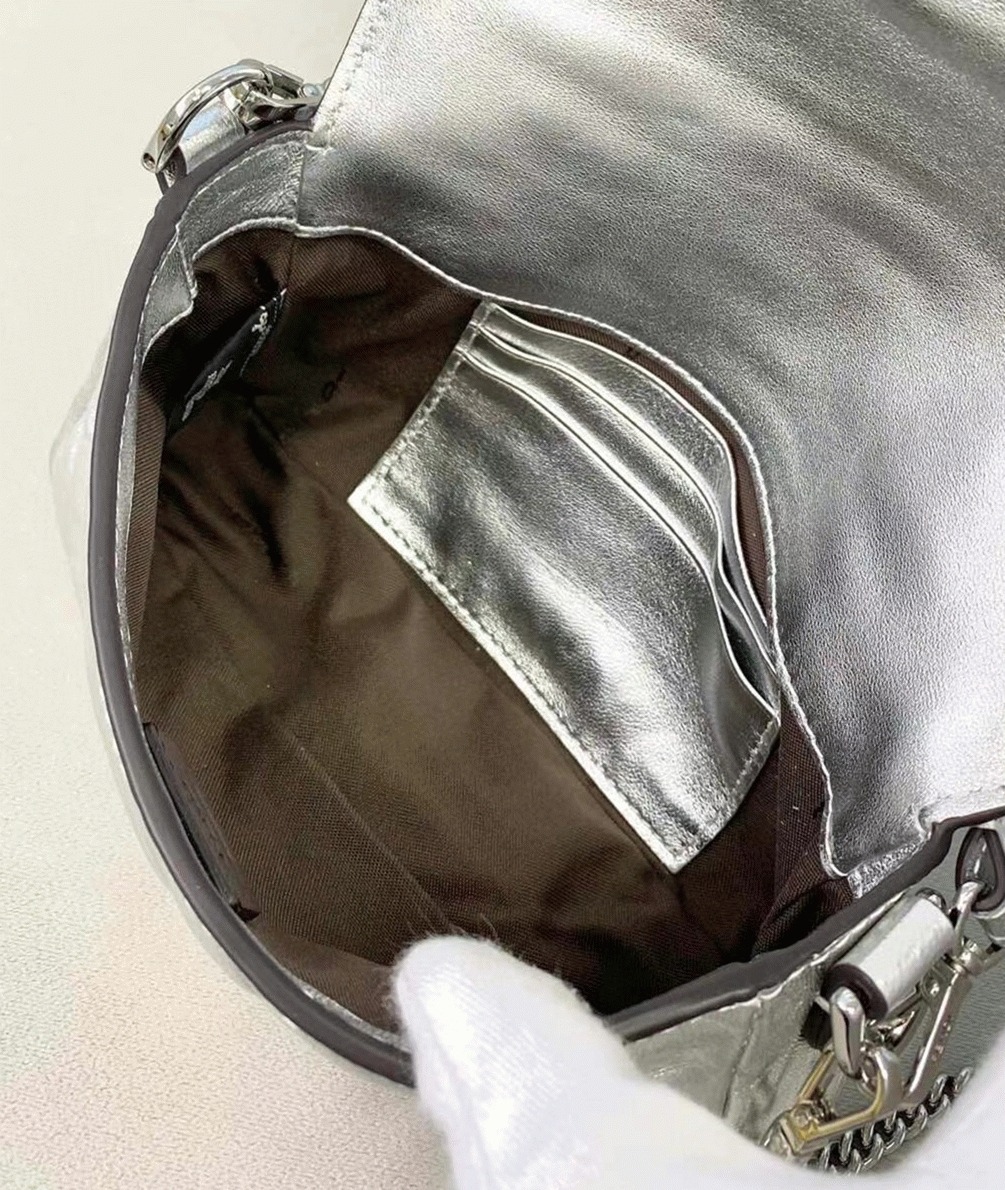 Top Quality Replica F**di Small Baguette Bag In Silver FF