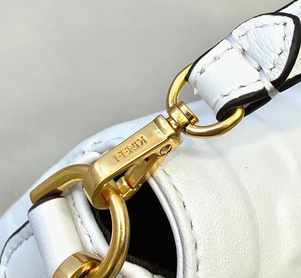 Top Quality Knockoff F**di Small Baguette Bag In White FF