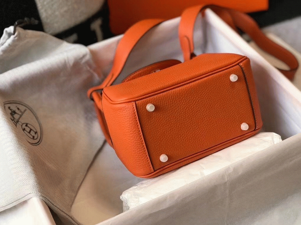 Replica H**me5 Lindy Mini handbag in orange color