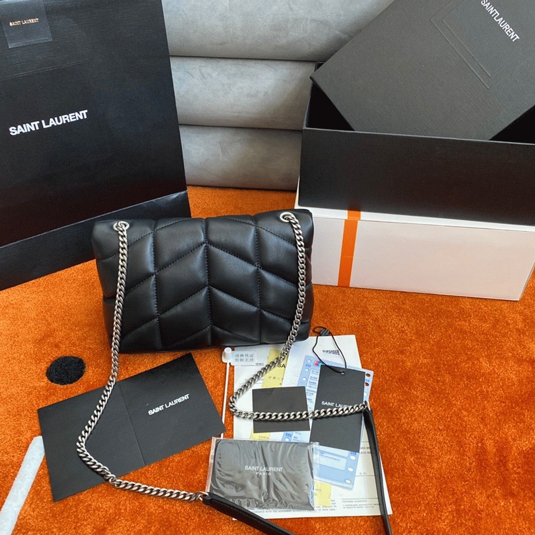 Replica Sa1nt Lau*nt Puffer Toy Bag Noir Quilted Lambskin