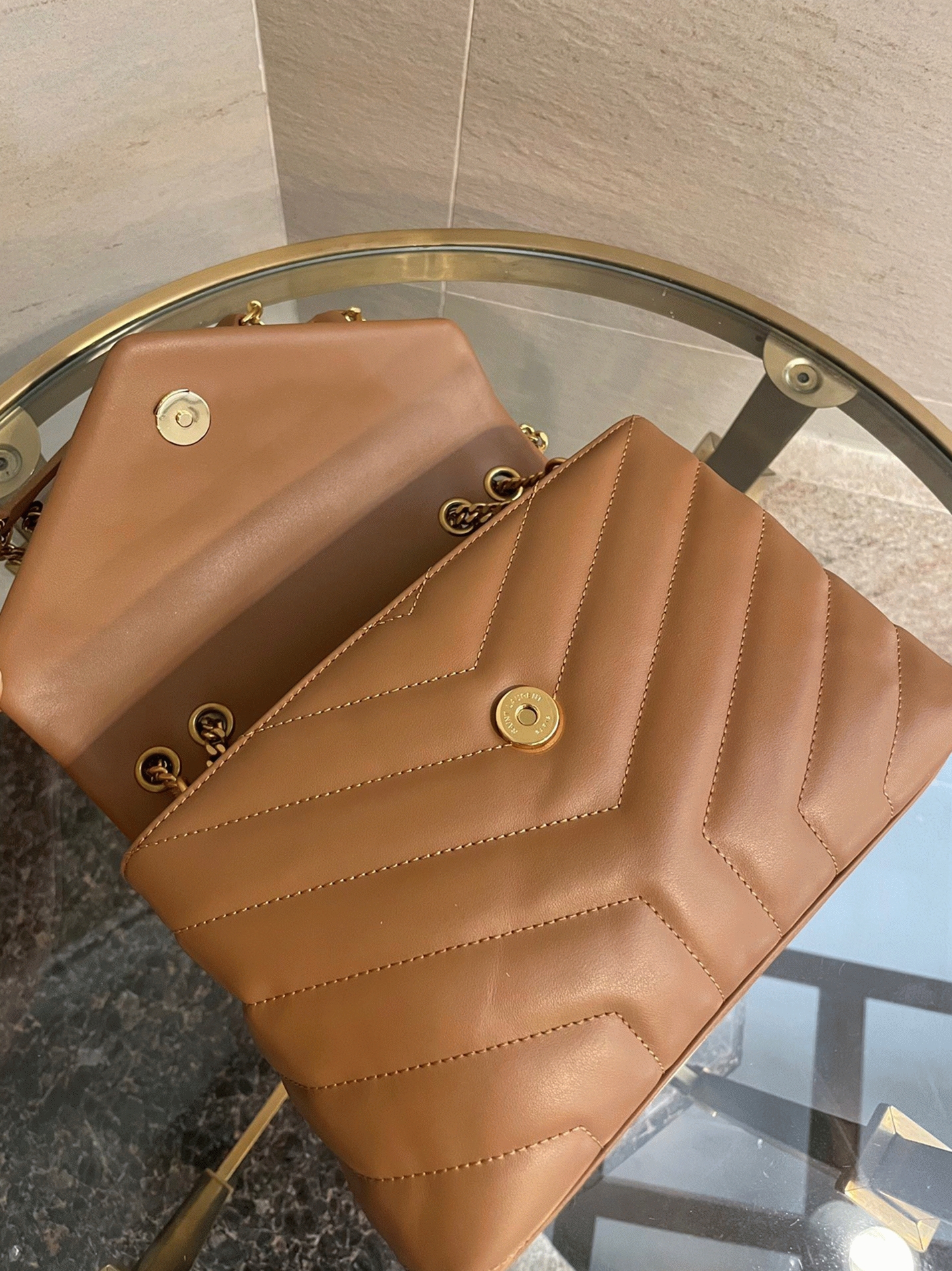 Replica Sa1nt Lau*nt LouLou Small Chain Bag Brown