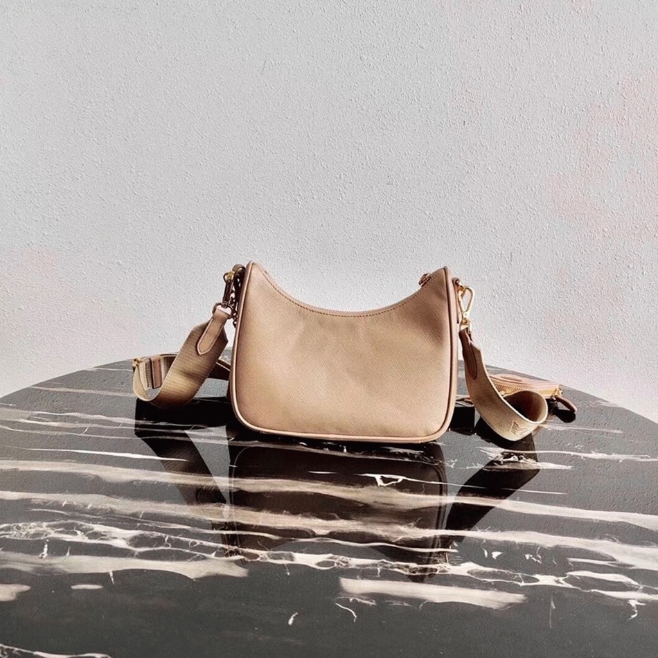 Pra*a Re-Edition Shoulder Bag Replica in Beige