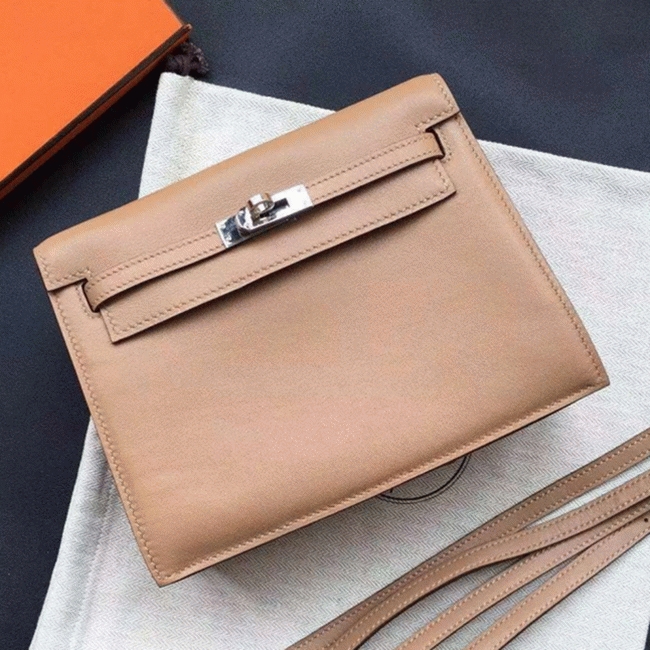 Brown Swift Leather High Quality Replica H**me5 Kelly Danse Classic Purse