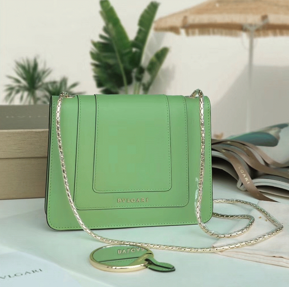Fake Bv1g*ai Serpenti Forever Small Crossbody Bag Mint Leather