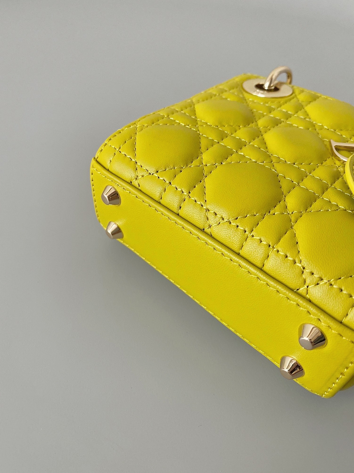 D10r Lady D10r Micro Bag Fake in Yellow Cannage Lambskin