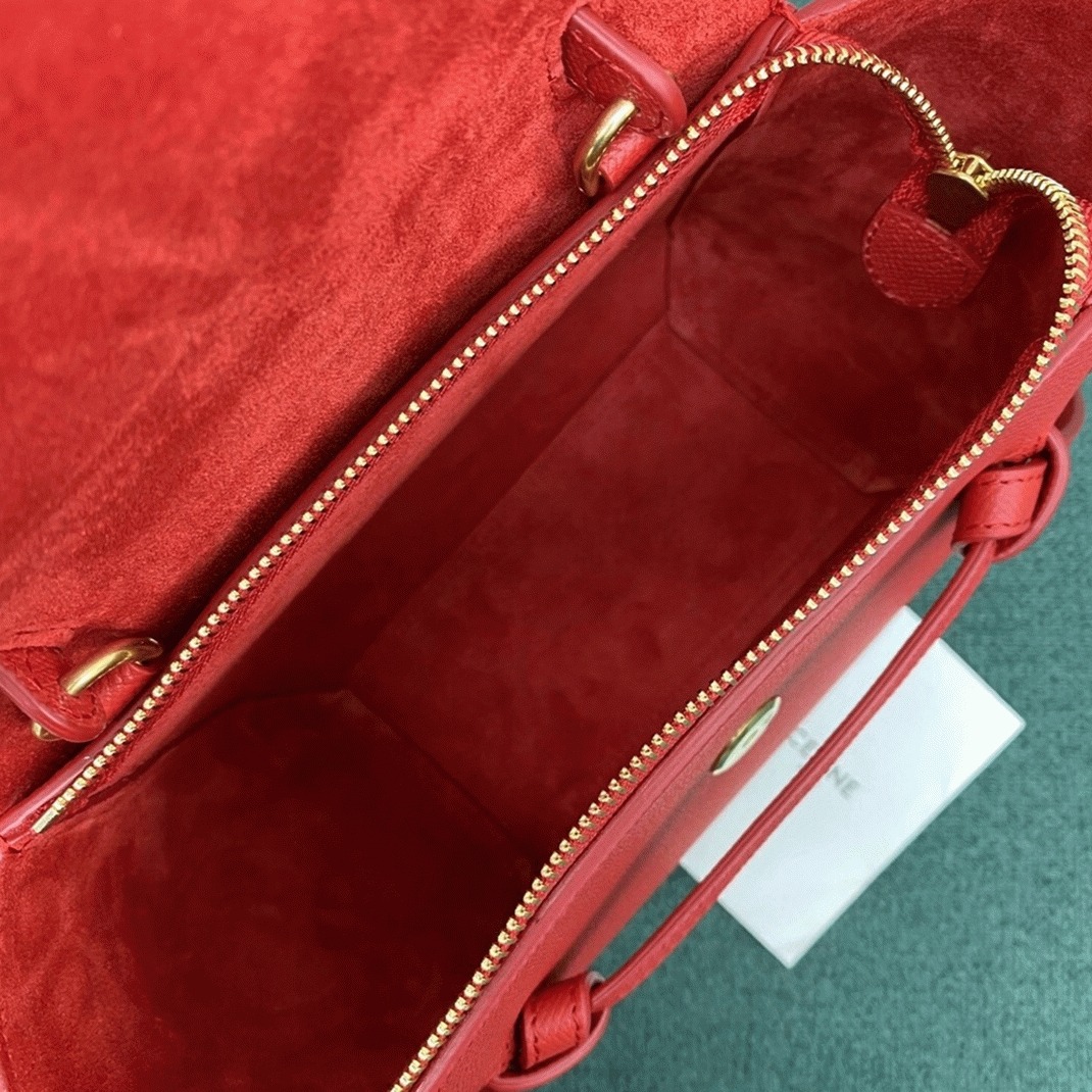 Ce1i*e Belt Nano Bag Knockoff in Red