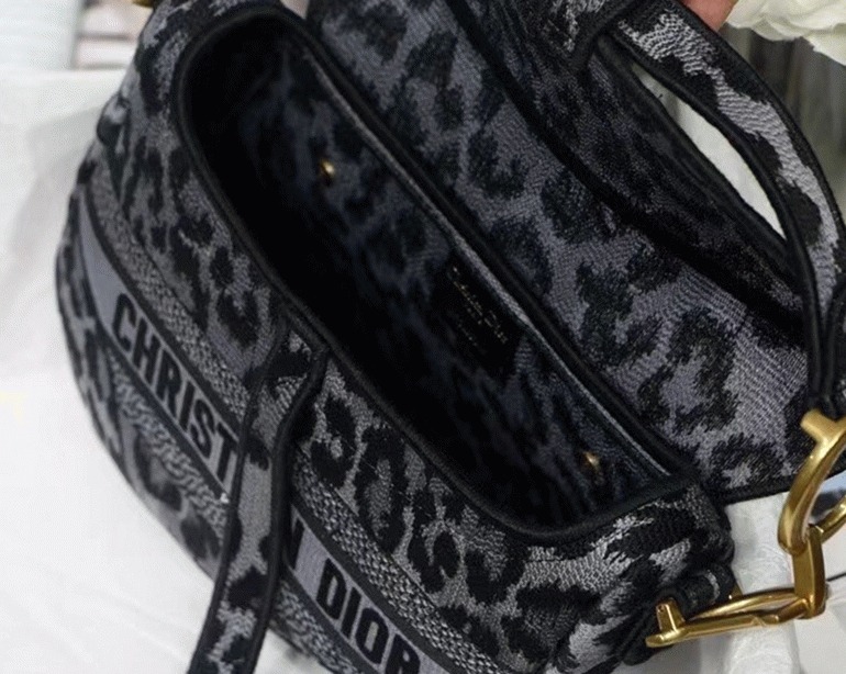 D10r Saddle Bag Replica in Grey Mizza Embroidery
