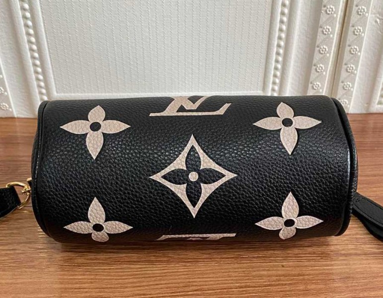 L0vis Vvtt0n Monogram Empreinte Papillon BB Bag In Black And Beige