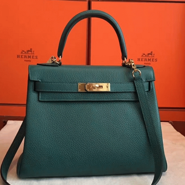 Malachite Clemence Copy Designer H**me5 Kelly Retourne 28cm Bag