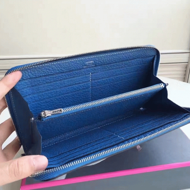 Blue Best Replica H**me5 Wallet Azap Zipped