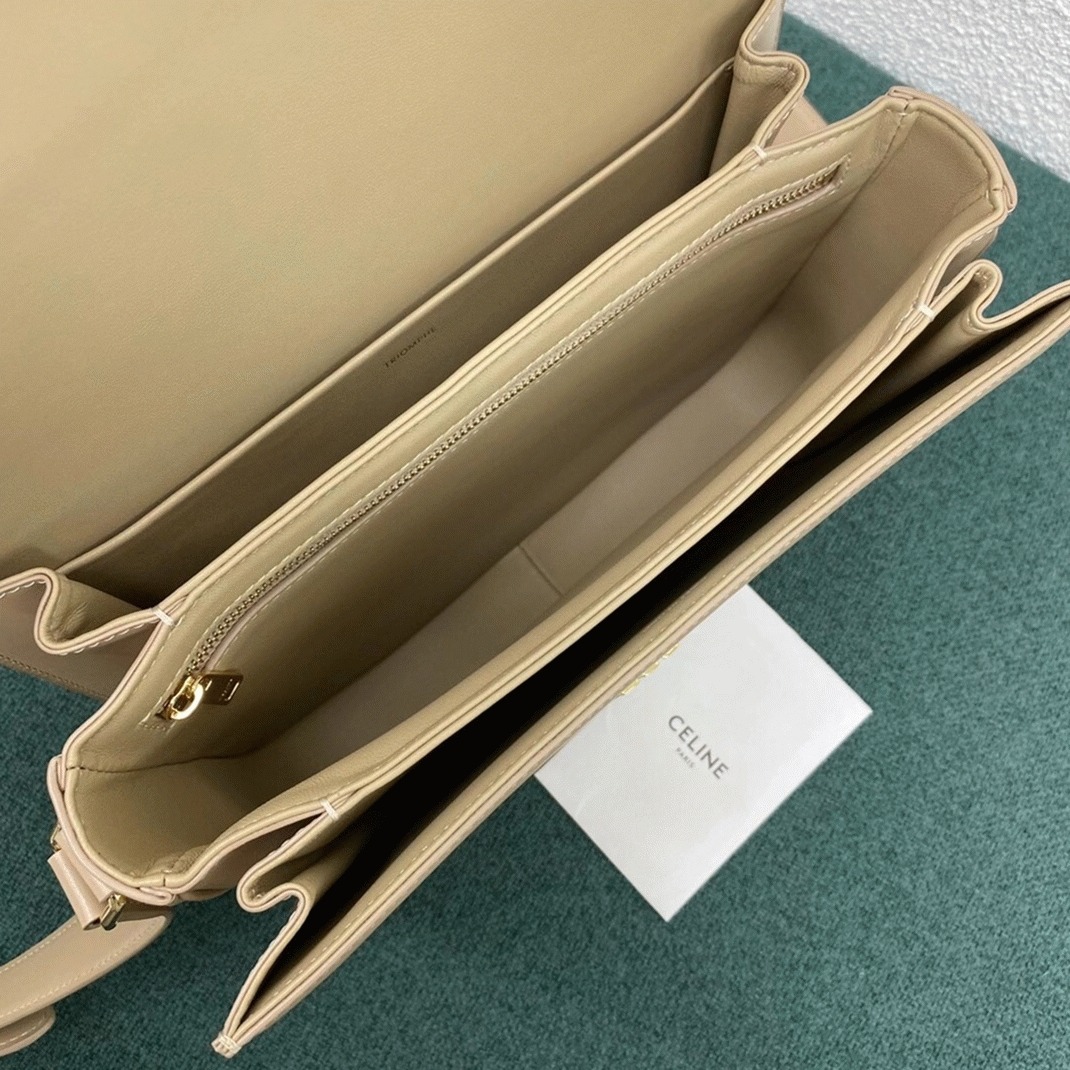 Top Quality Faux Ce1i*e Triomphe Large Bag In Nude
