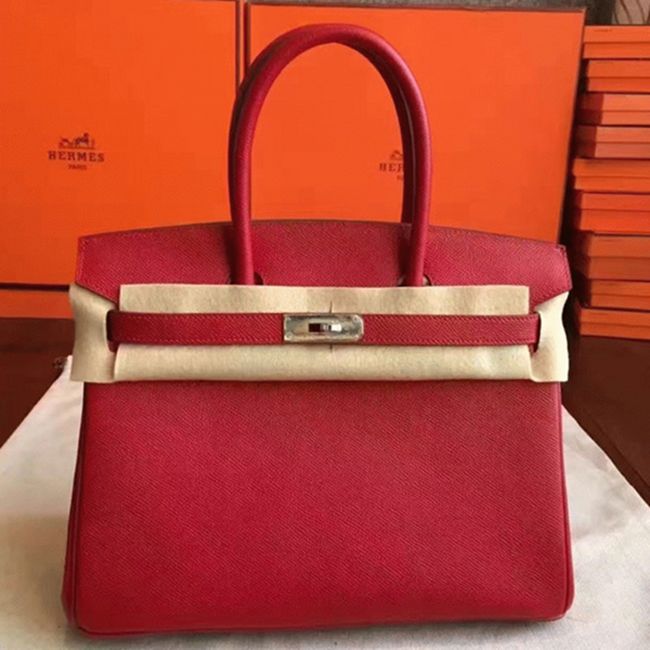 preM1vm red fake h**me5 birkin 30cm high quality handbag
