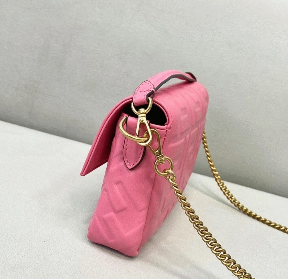 Top Quality Faux F**di Small Baguette Bag In Pink FF