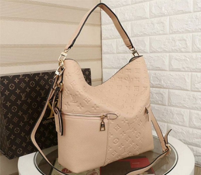 L0vis Vvtt0n Monogram Empreinte Melie Hobo In Beige
