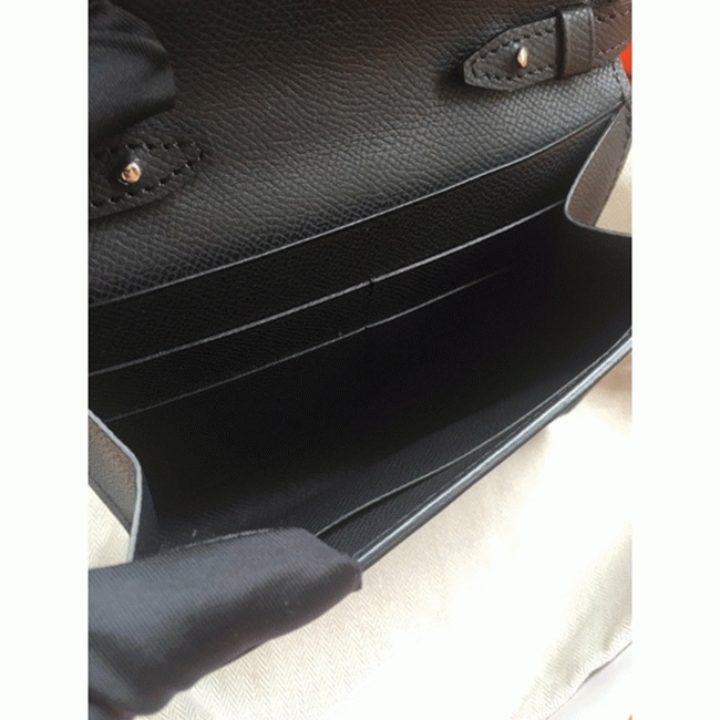 Black replica H**me5 Clic wallet with strap