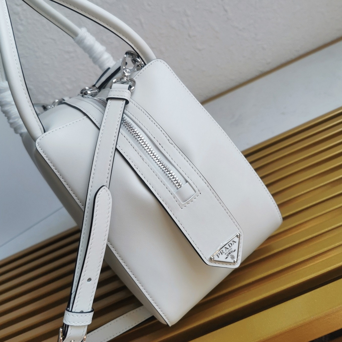 Pra*a S*pernova Small Top Handle Bag Imitation in White