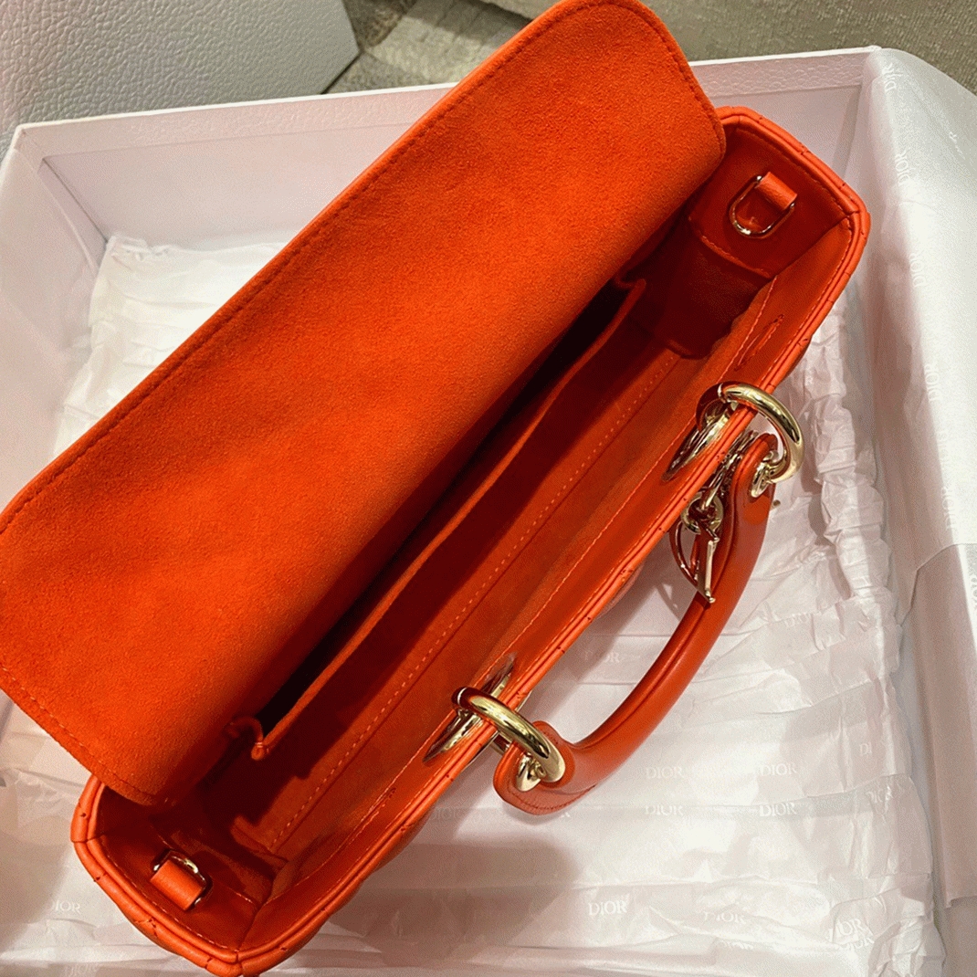 D10r Lady D-Joy Medium Bag Replica in Orange