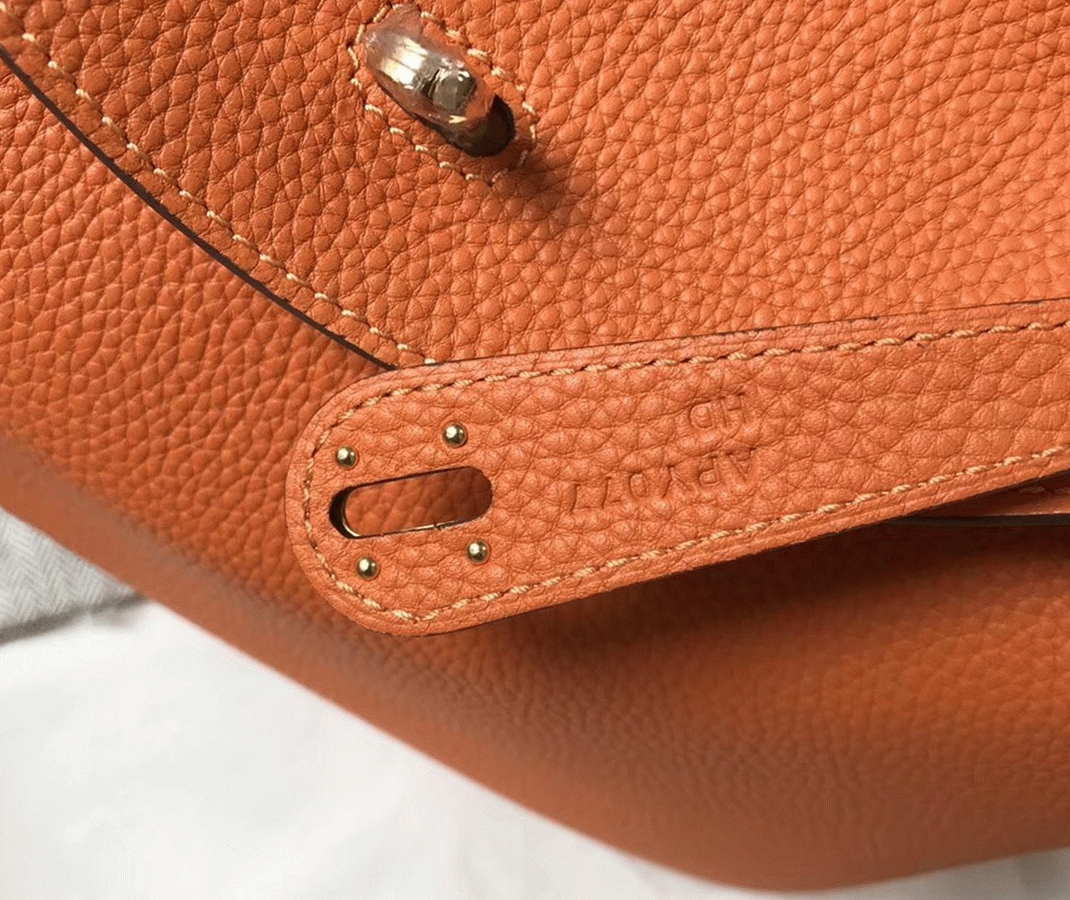 Top replica H**me5 Lindy 30cm bag in orange shade