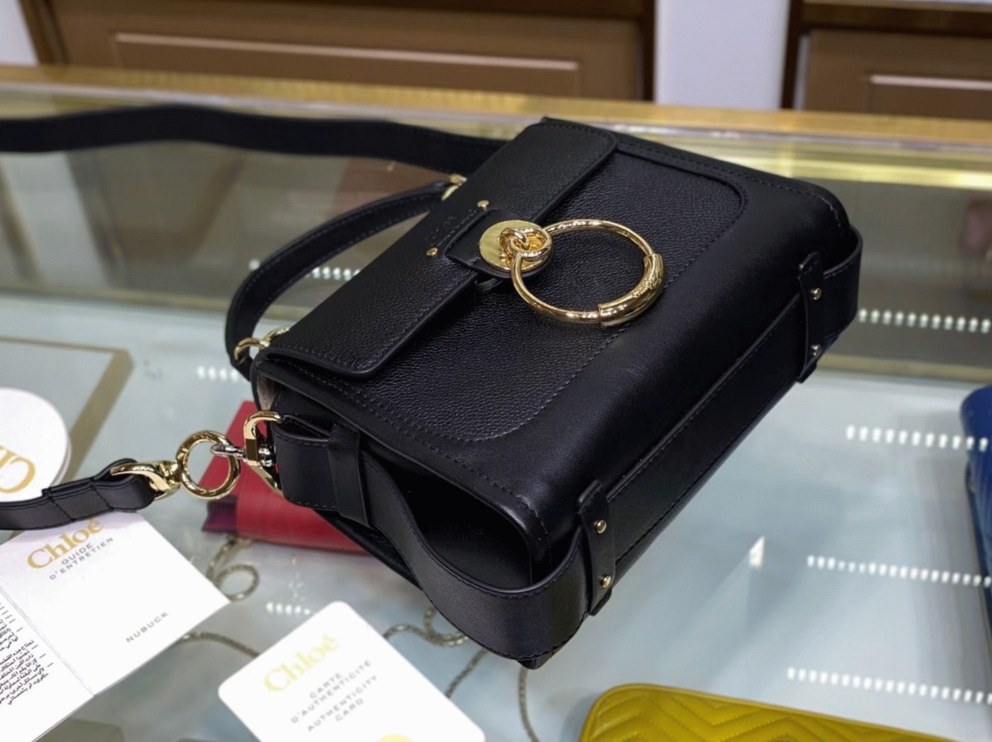 top quality replica Ch10e mini tess day bag in black grained leather