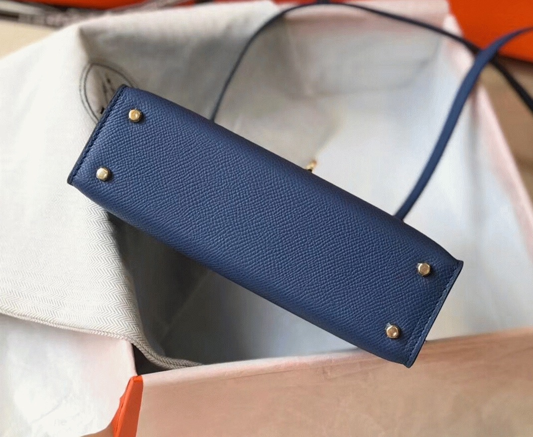H**me5 Kelly Mini II Bag Fake in Blue Agate