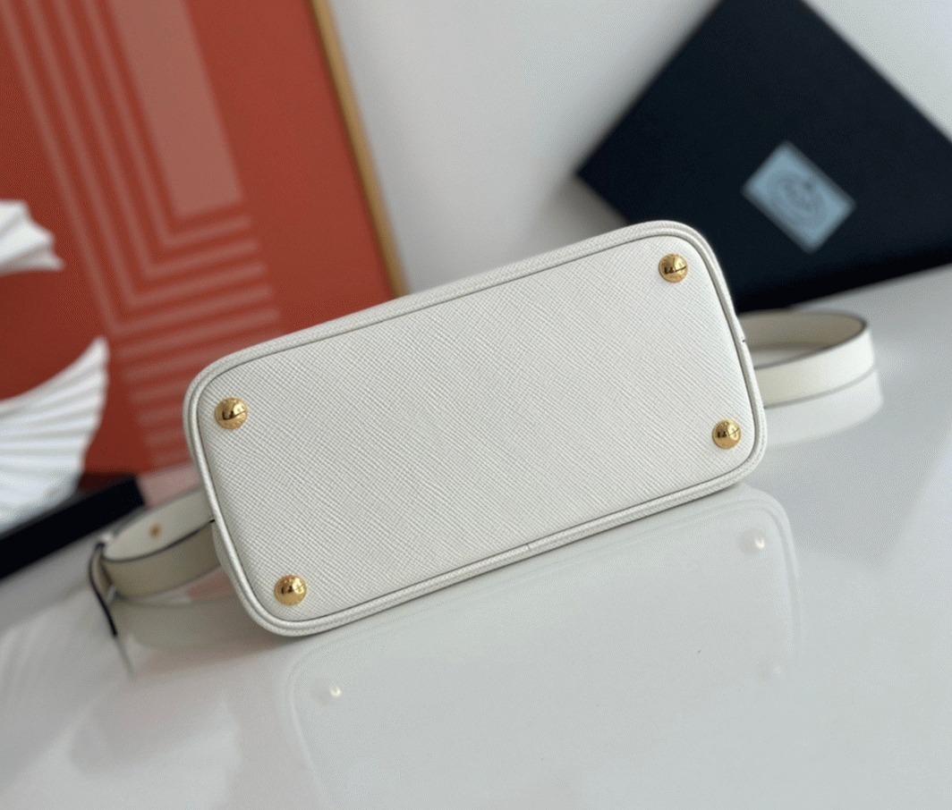 White Pra*a Double Mini Bag Replica