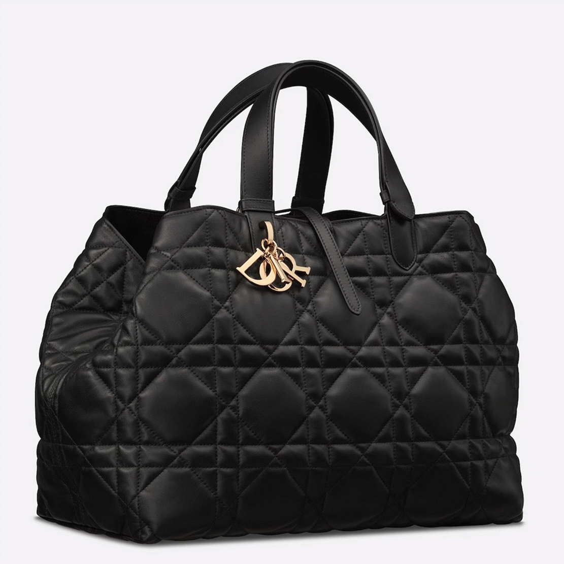 D10r Toujours Large Bag Replica in Black Macrocannage Calfskin