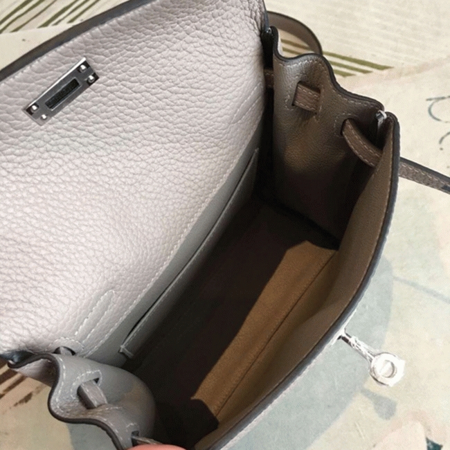 Gris Asphalt Clemence Replica High Quality H**me5 Kelly Ado PM Bag