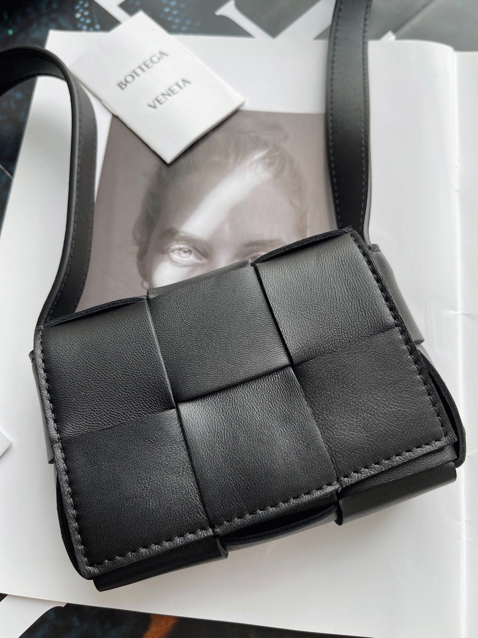Top Quality Replica B0tt*ga Ven*ta Candy Cassette Bag In Black