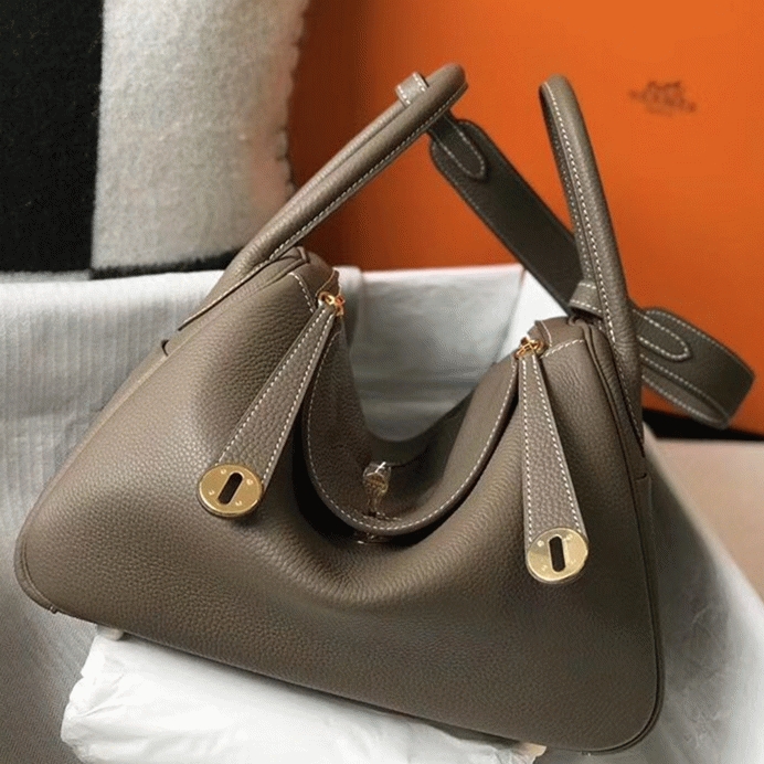 Replica H**me5 Lindy 30cm bag in taupe color