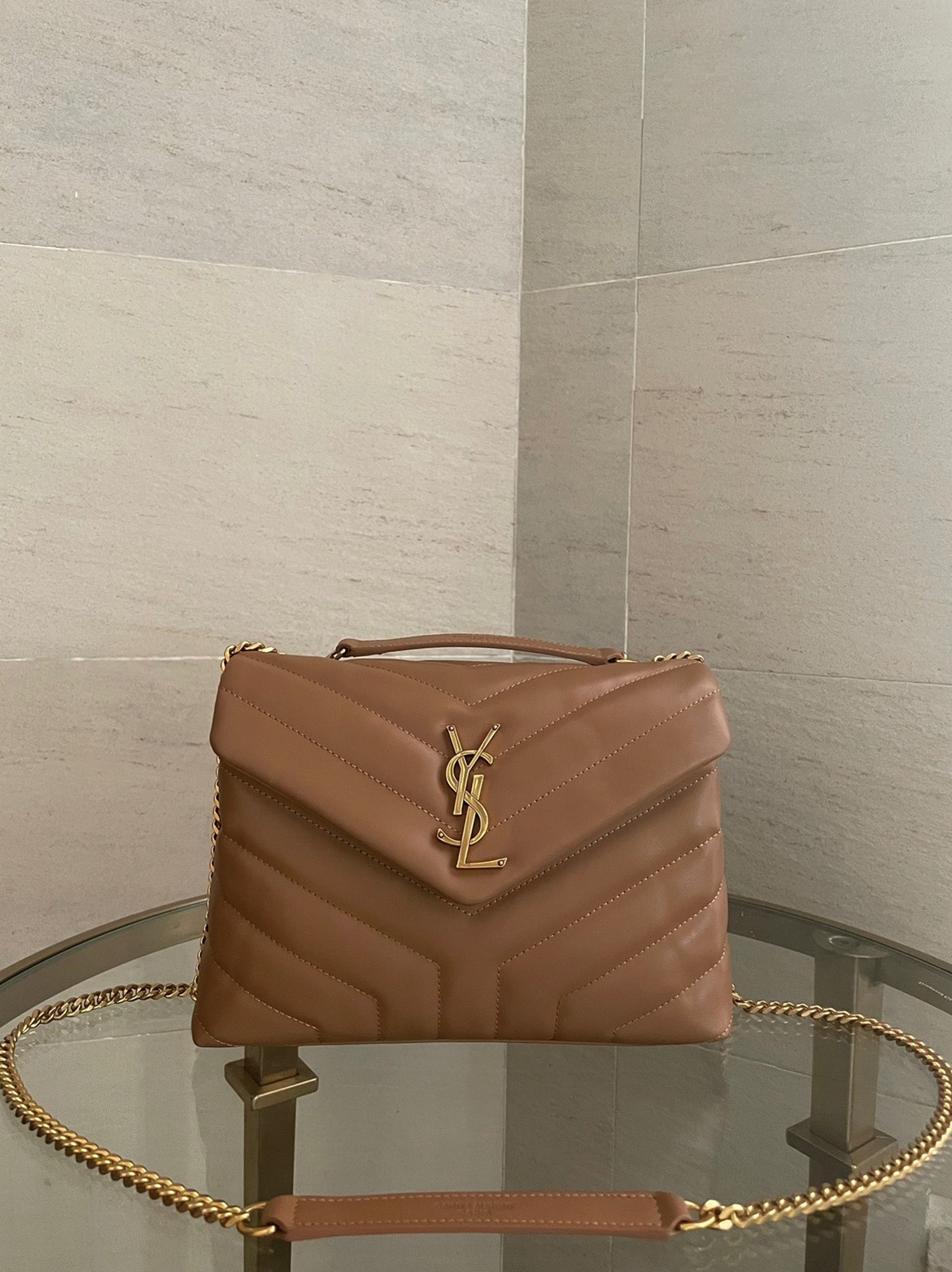 Replica Sa1nt Lau*nt LouLou Small Chain Bag Brown