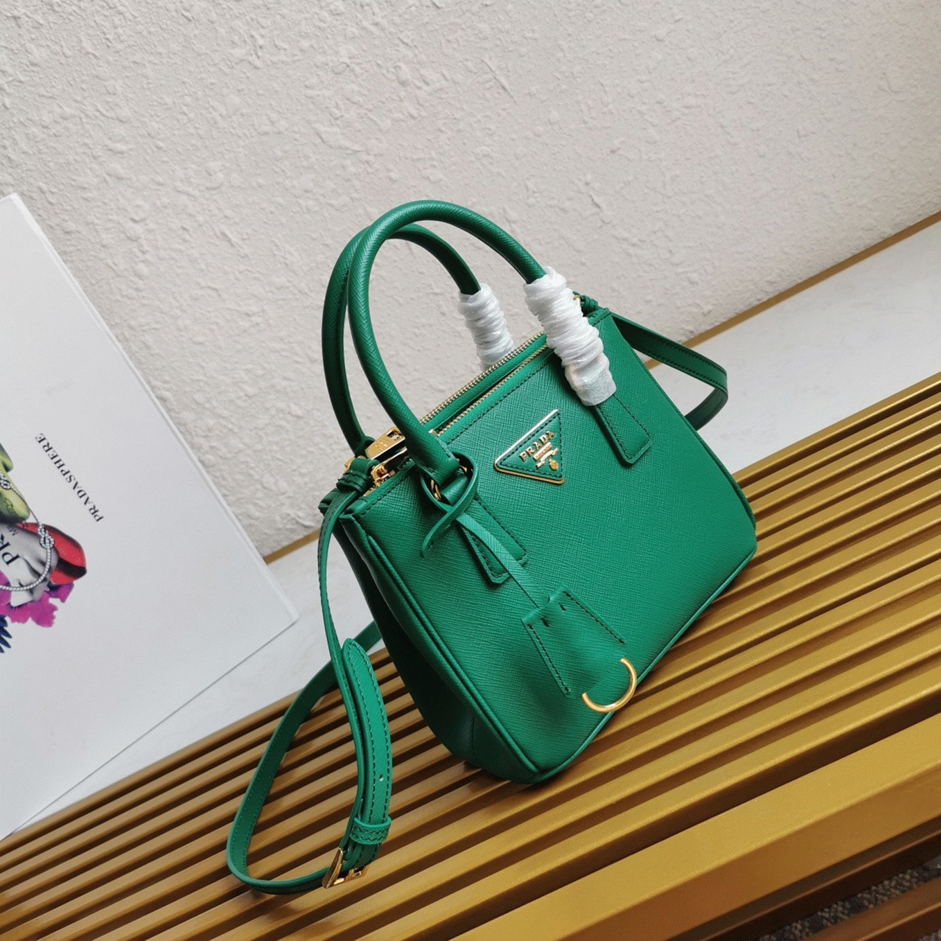 Green Pra*a Mini Galleria Bag Knockoff