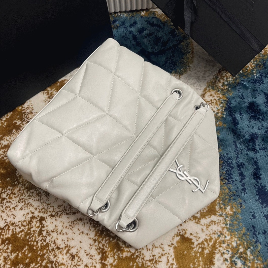 Replica Sa1nt Lau*nt Puffer Small Chain Bag Ivory Lambskin