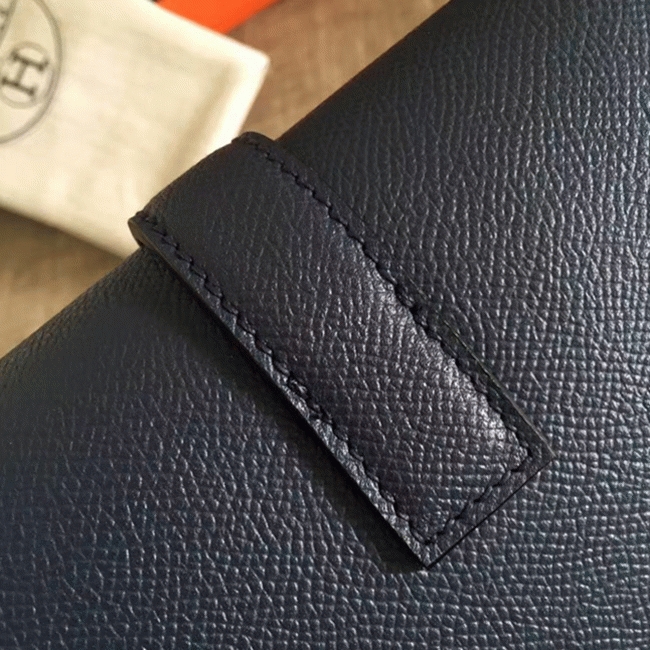 High quality sapphire epsom replica H**me5 Jige Elan clutch bag