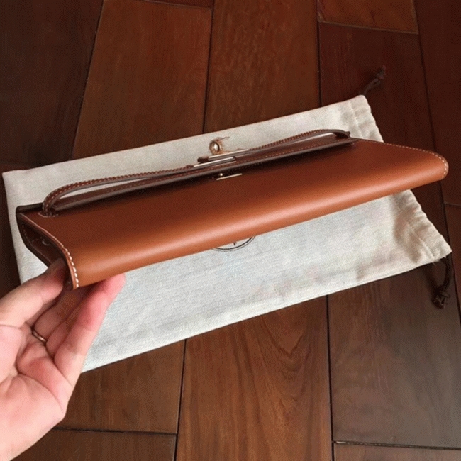 Gold Swift Knockoff H**me5 Kelly Cut Clutch Sophisticated Clutch