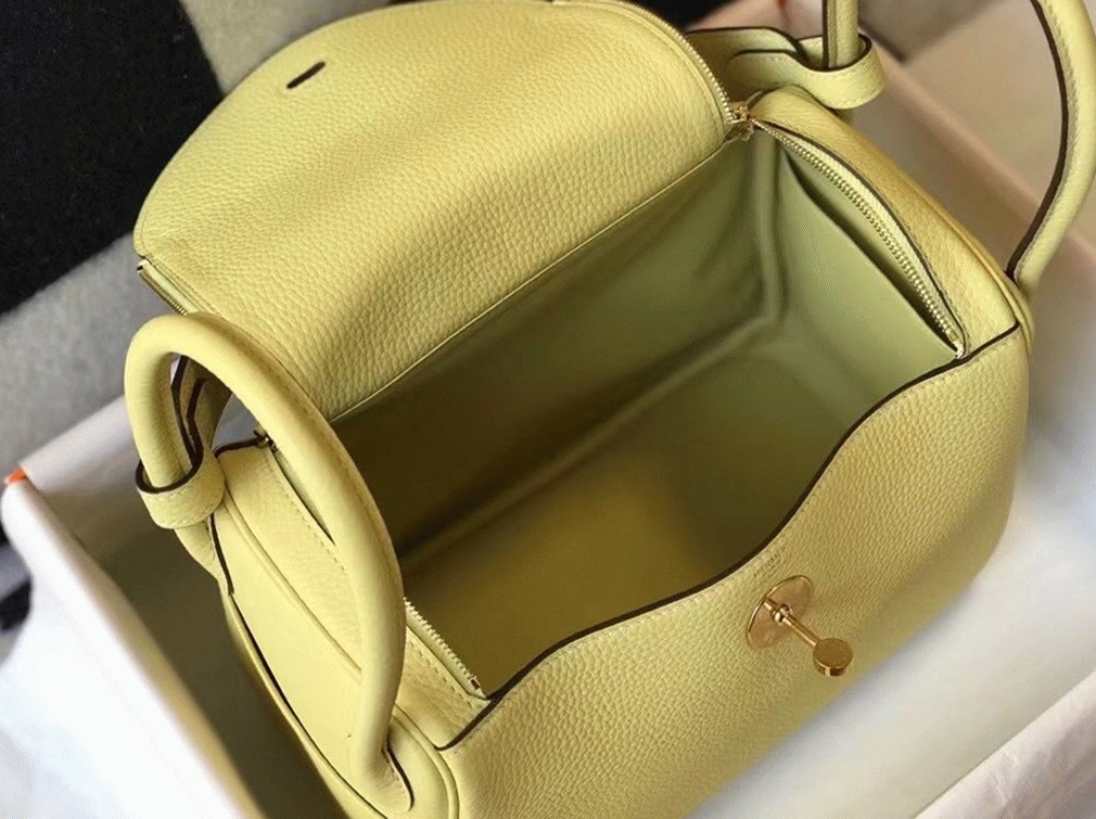 Best replica H**me5 Lindy 30cm bag in jaune poussin hue