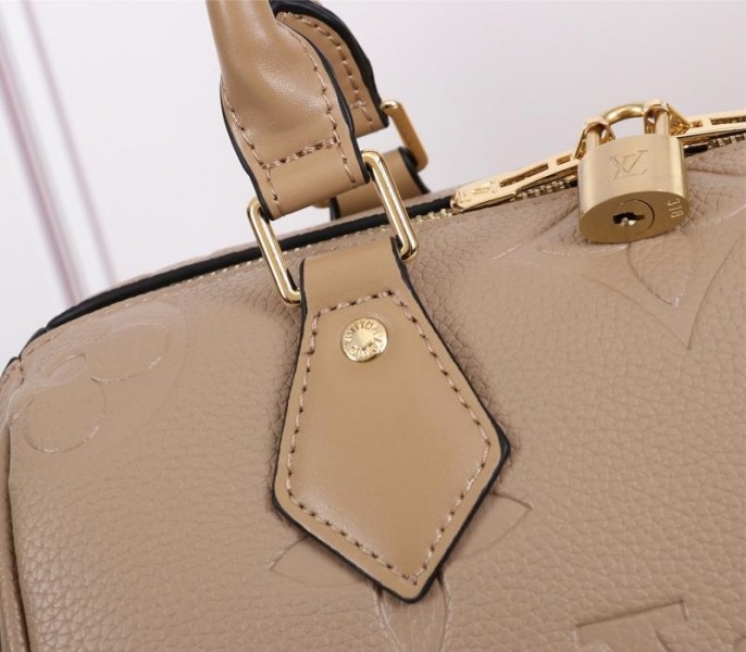 L0vis Vvtt0n Monogram Empreinte Leather Speedy Bandouliere 25 Handbag In Tourterelle Gray