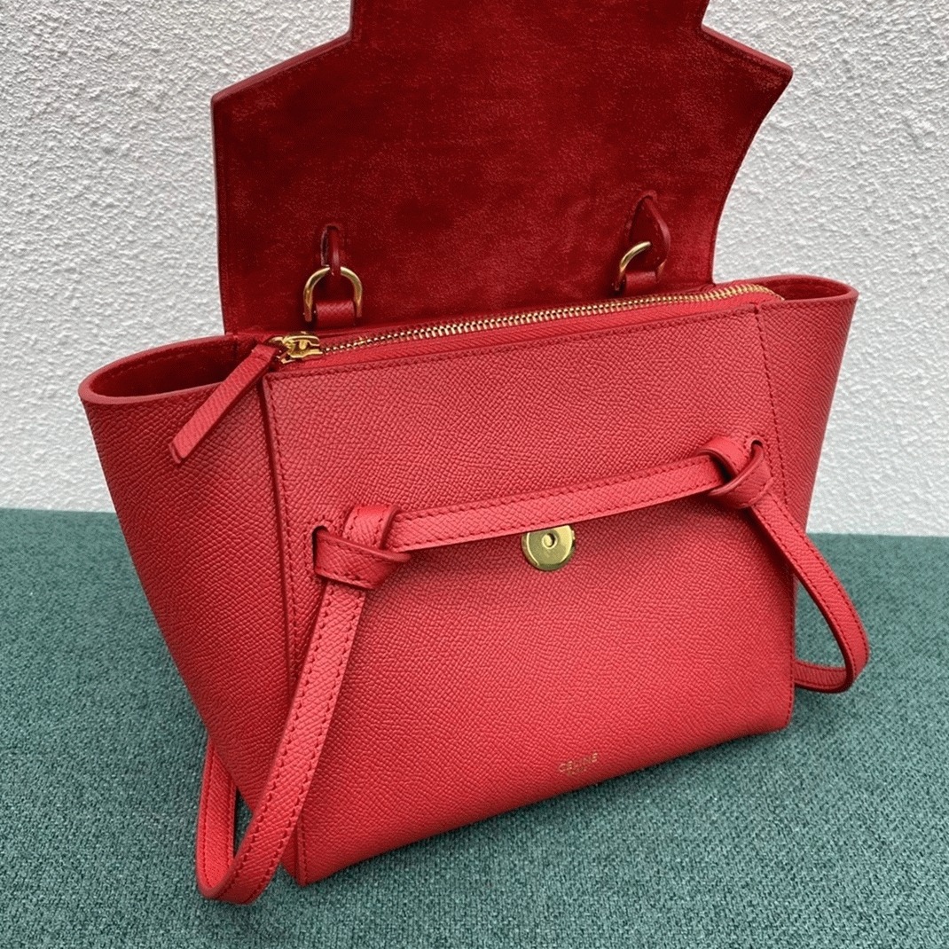 Ce1i*e Belt Nano Bag Knockoff in Red