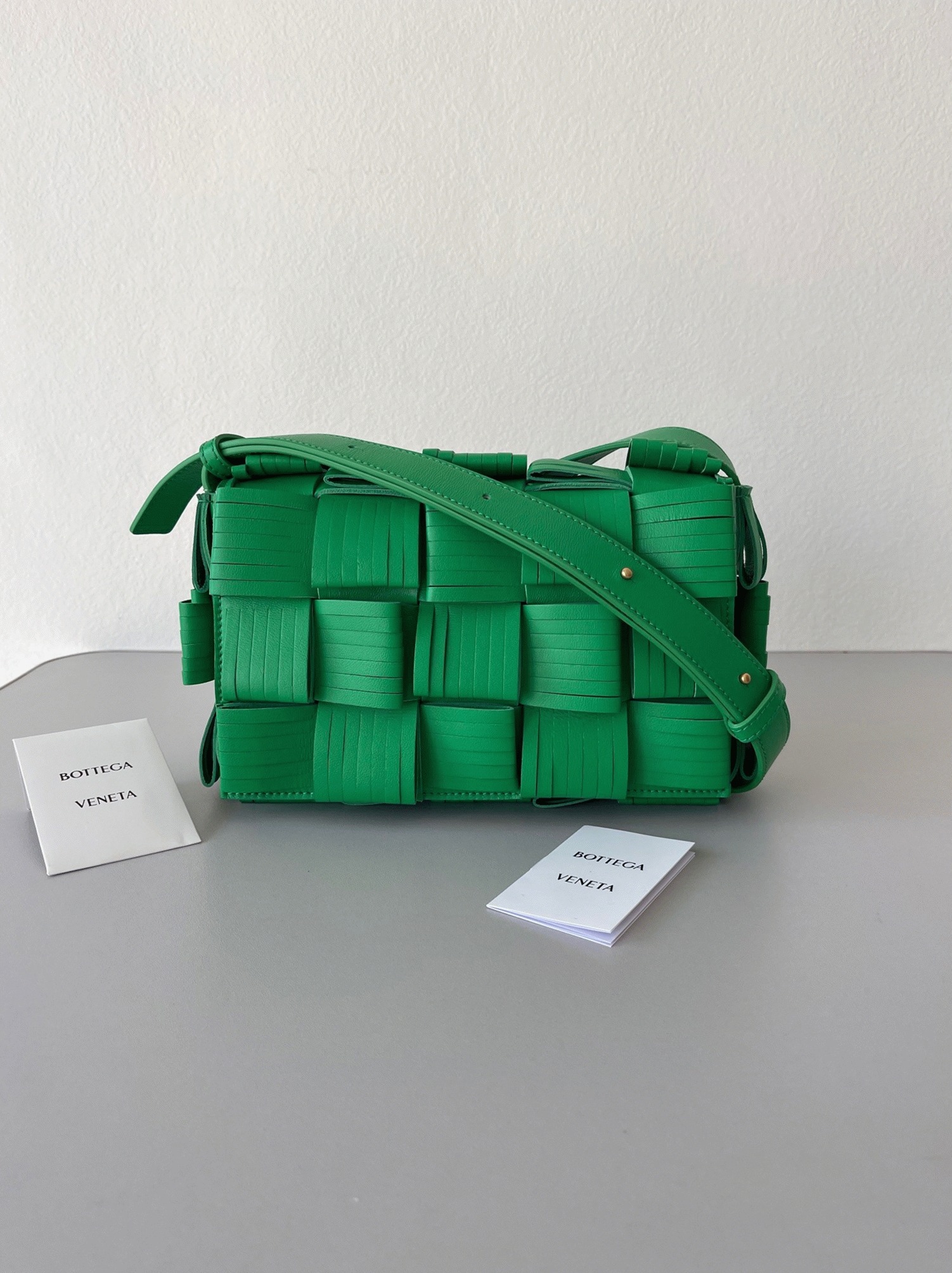 Top Quality Knockoff B0tt*ga Ven*ta Cassette Fringed Bag In Parakeet