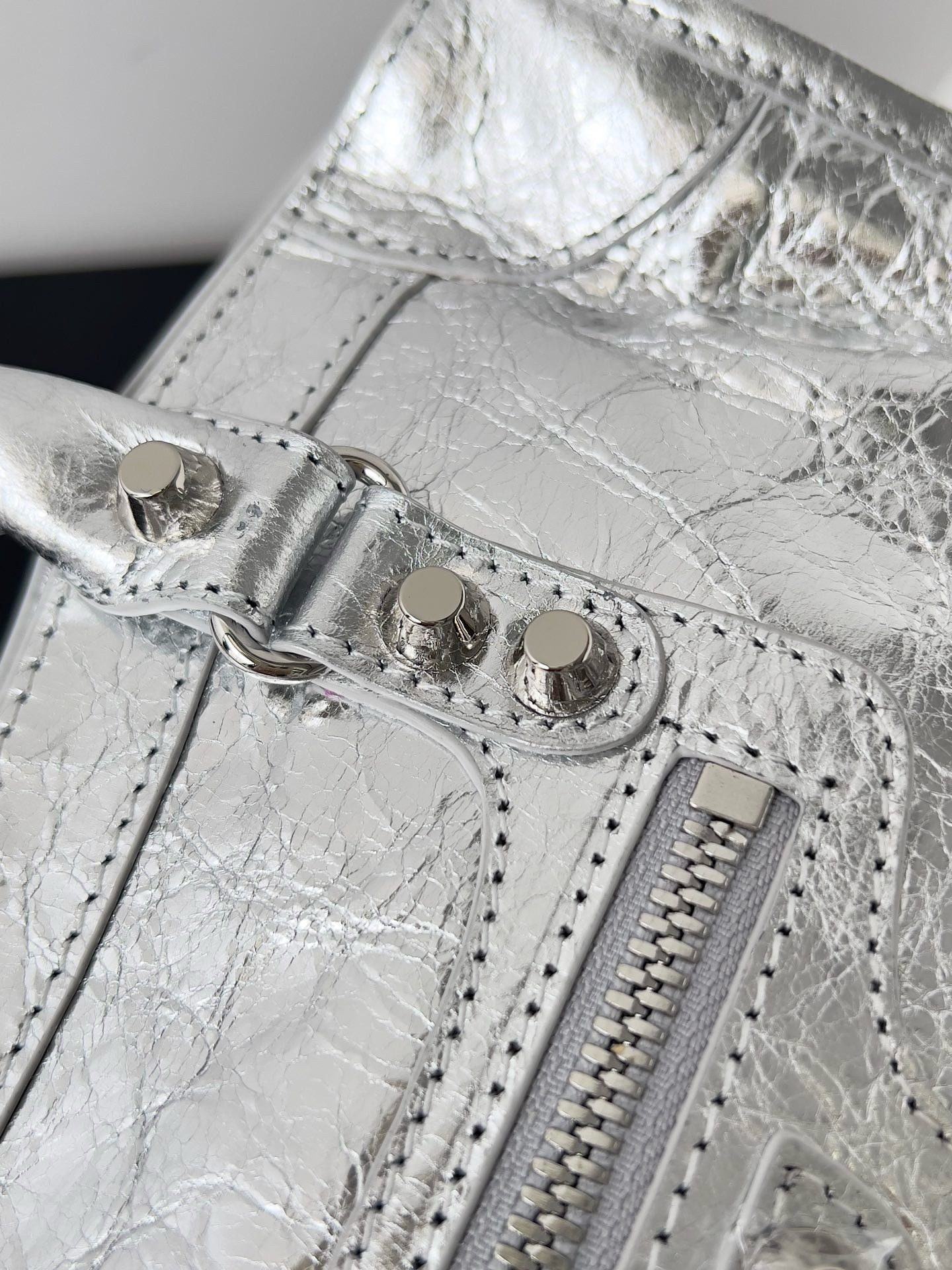 Knockoff Ba1en*iaga Le City Small Bag Silver Metallic Lambskin