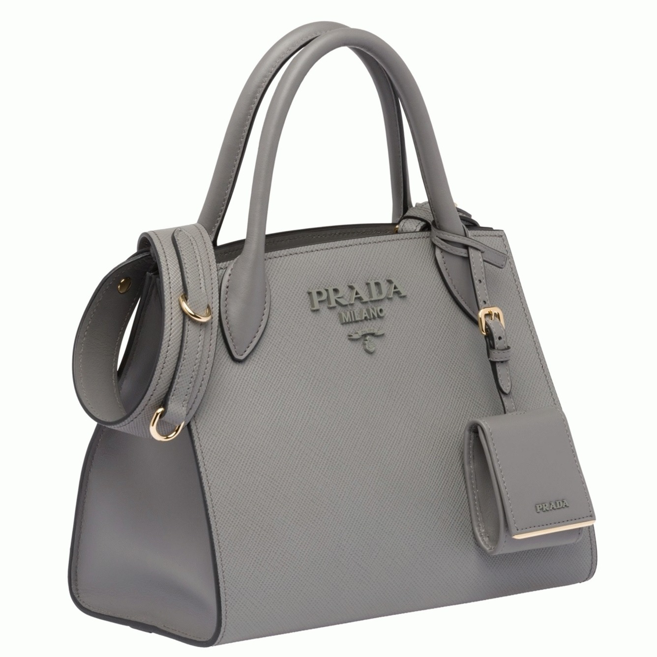 Pra*a Monochrome Small Bag Fake in Grey