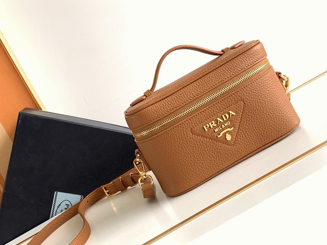 Pra*a Mini Vanity Bag Imitation in Brown