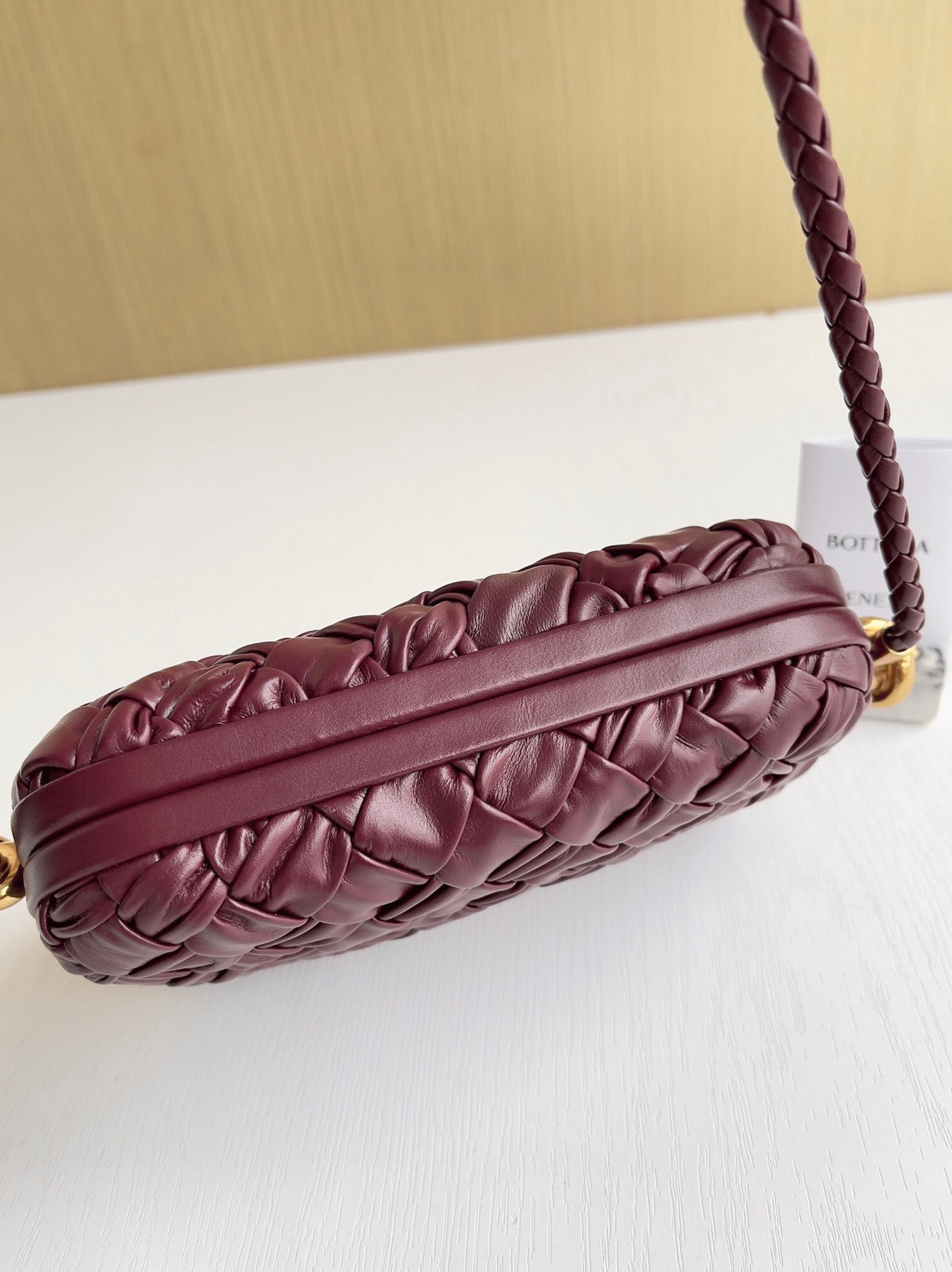 Fake B0tt*ga Ven*ta Knot Minaudiere On Strap Barolo Foulard Intreccio