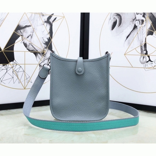 Blue Lin Color Fake H**me5 Evelyne II TPM Compact Bag