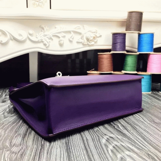 Purple Swift Leather Knockoff H**me5 Kelly Danse Stylish Bag
