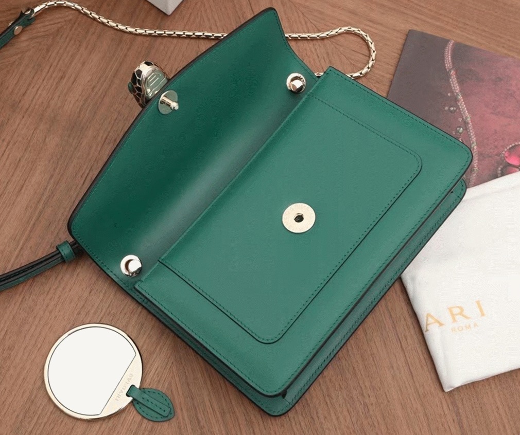 Replica Bv1g*ai Serpenti Forever Small Cross-body Bag Green Calfskin